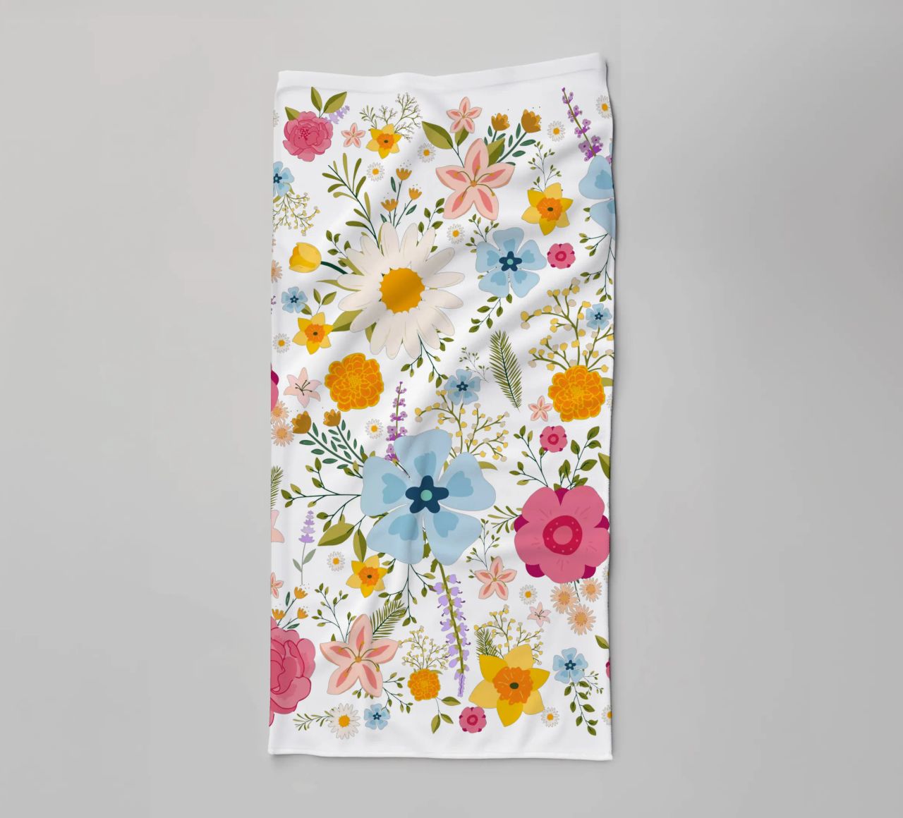 Spring Flowers Colorful Pattern towel by Mostly Pink