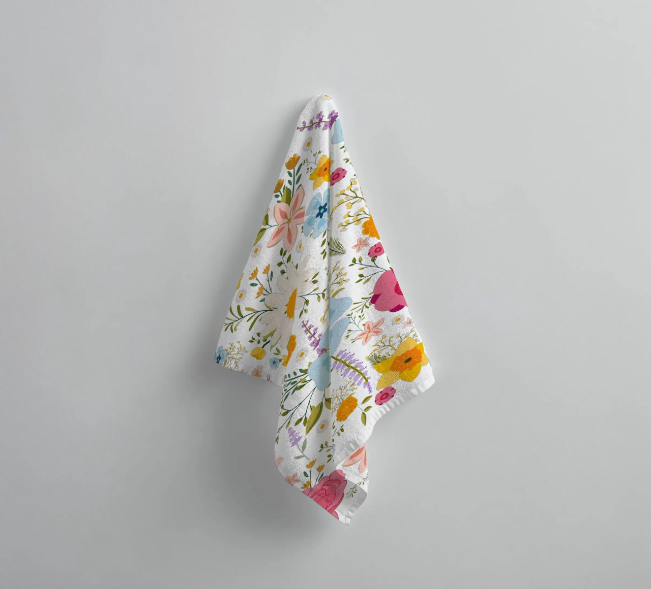 Spring Flowers Colorful Pattern towel by Mostly Pink