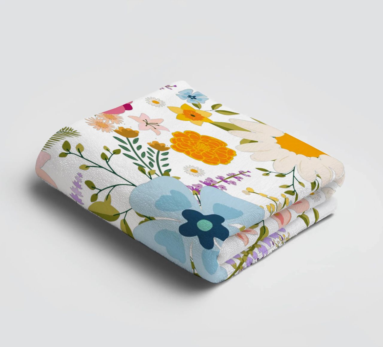 Spring Flowers Colorful Pattern towel by Mostly Pink