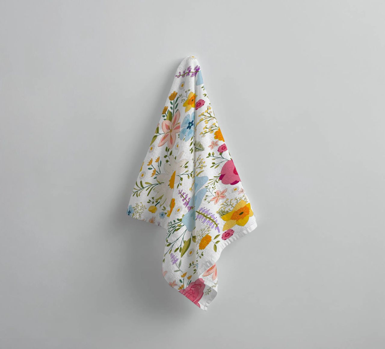 Spring Flowers Colorful Pattern towel by Mostly Pink