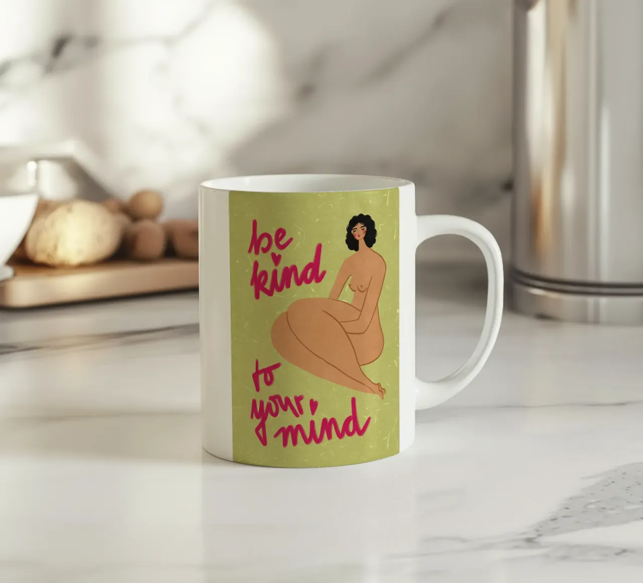Be kind to your mind tazza in ceramica da Illustration Raissa Oltmanns