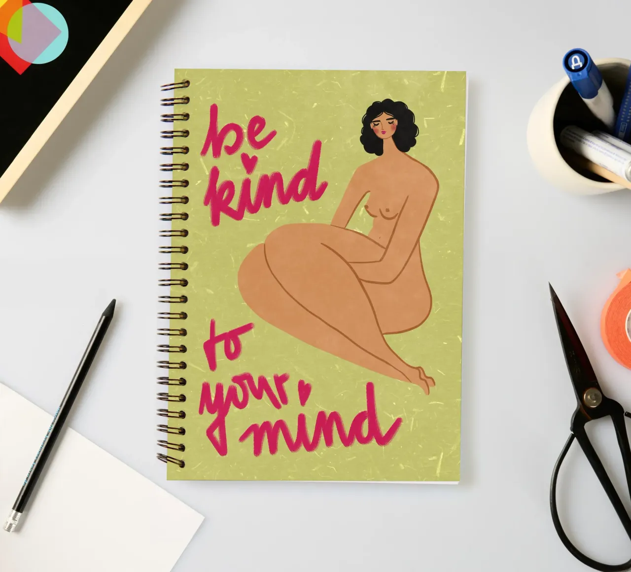 Be kind to your mind carnet à spirale de Illustration Raissa Oltmanns