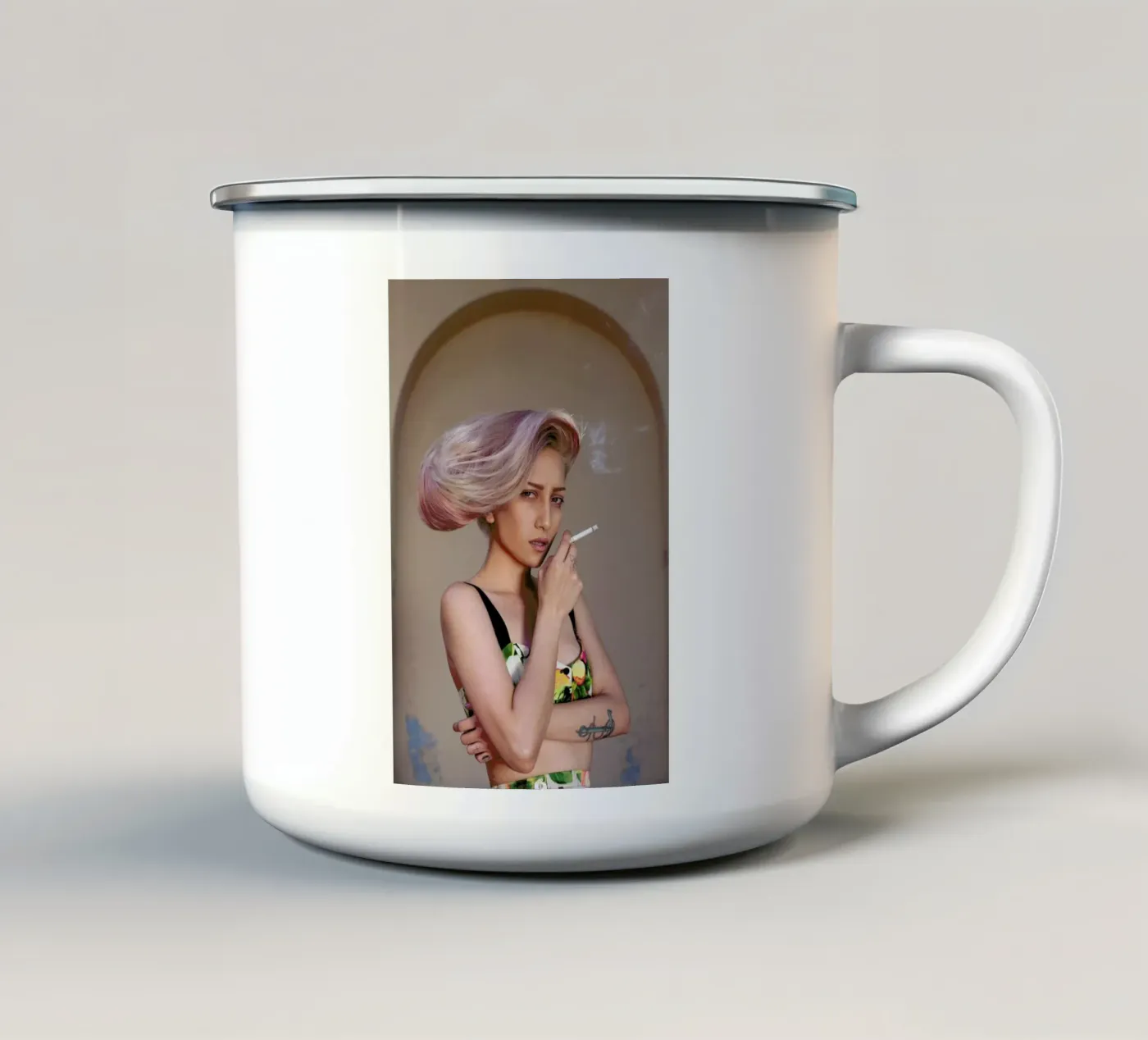 Daniela enamel mug by Ana Topoleanu