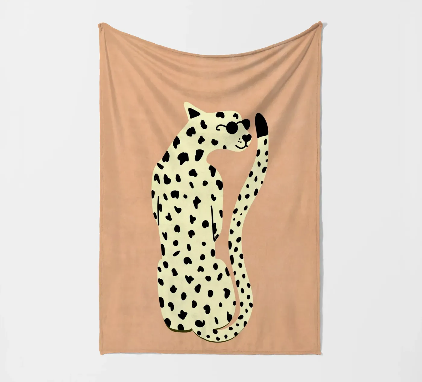 Kühler Leopard Fleecedecke von Illustration Raissa Oltmanns