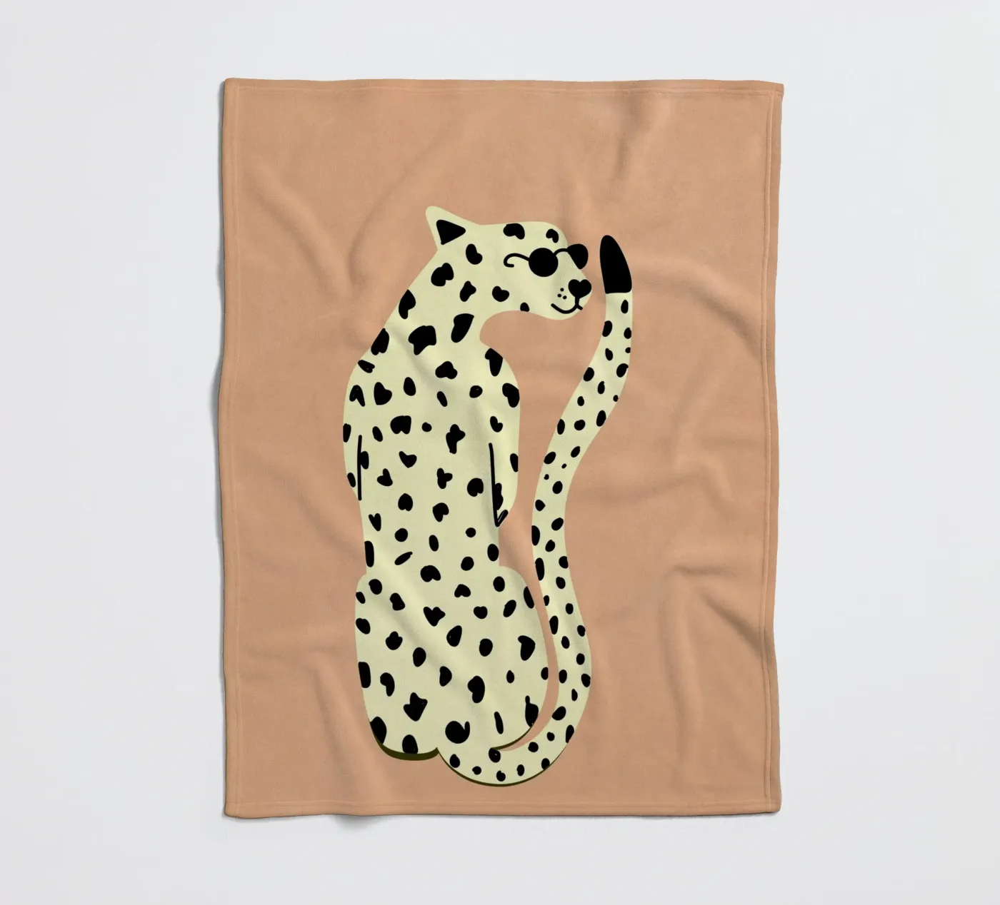 Kühler Leopard Fleecedecke von Illustration Raissa Oltmanns