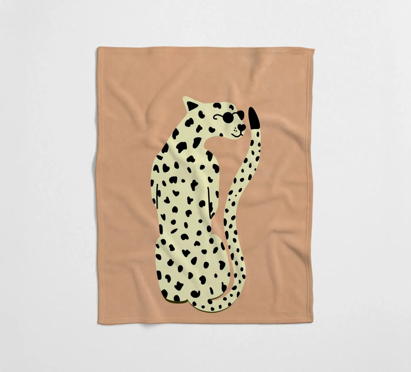 Kühler Leopard Fleecedecke von Illustration Raissa Oltmanns