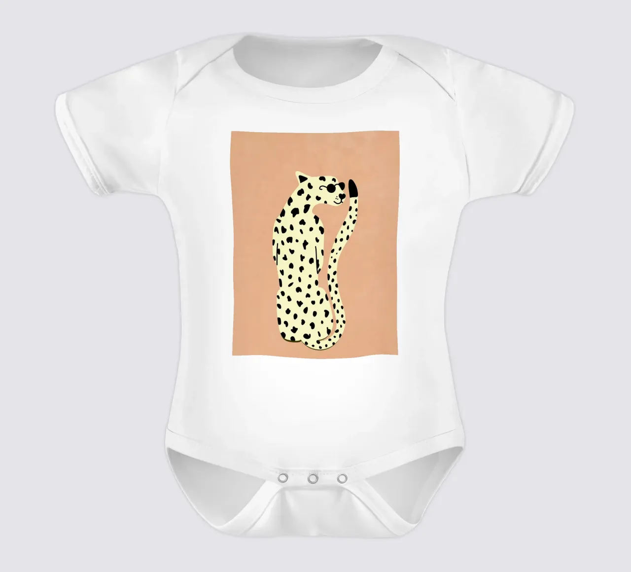 Leopardo più freddo body neonato maniche corte da Illustration Raissa Oltmanns