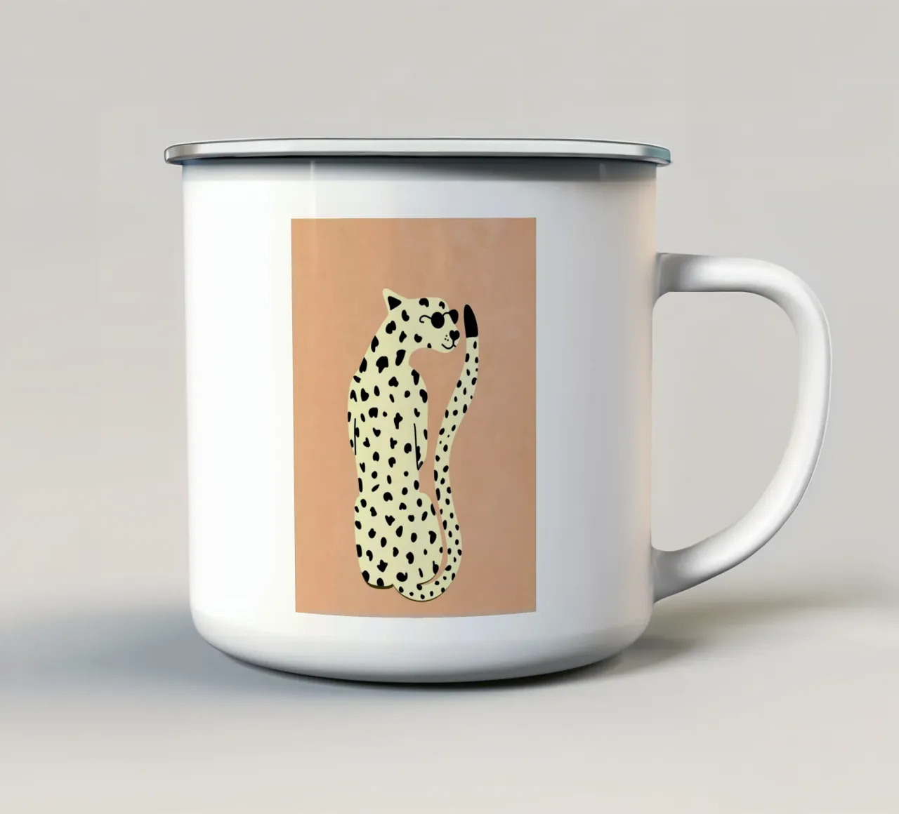 Leopardo più freddo tazza in smalto da Illustration Raissa Oltmanns