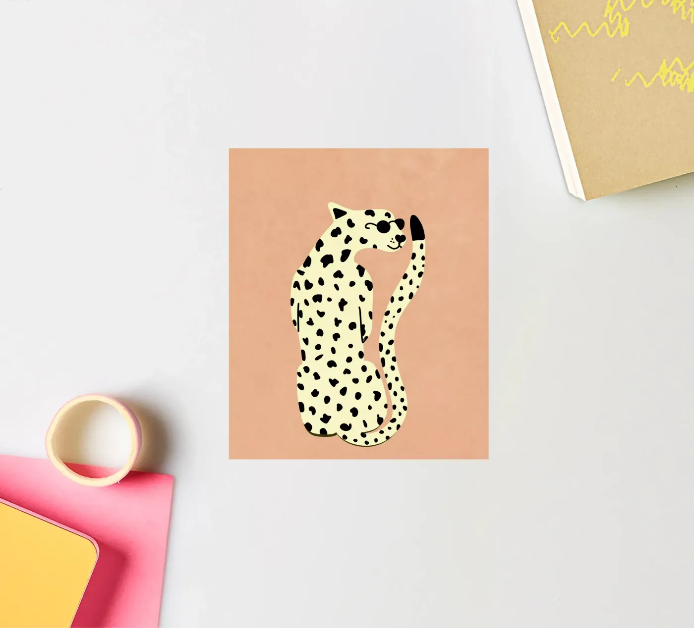 Cooler Leopard sticker by Illustration Raissa Oltmanns