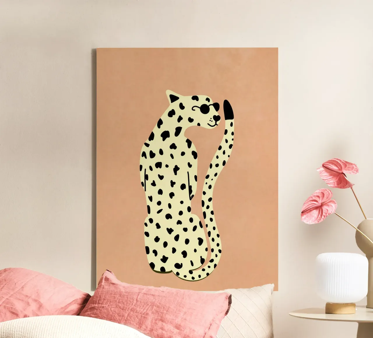 Leopardo più freddo tela con Cornice a cassetta da Illustration Raissa Oltmanns