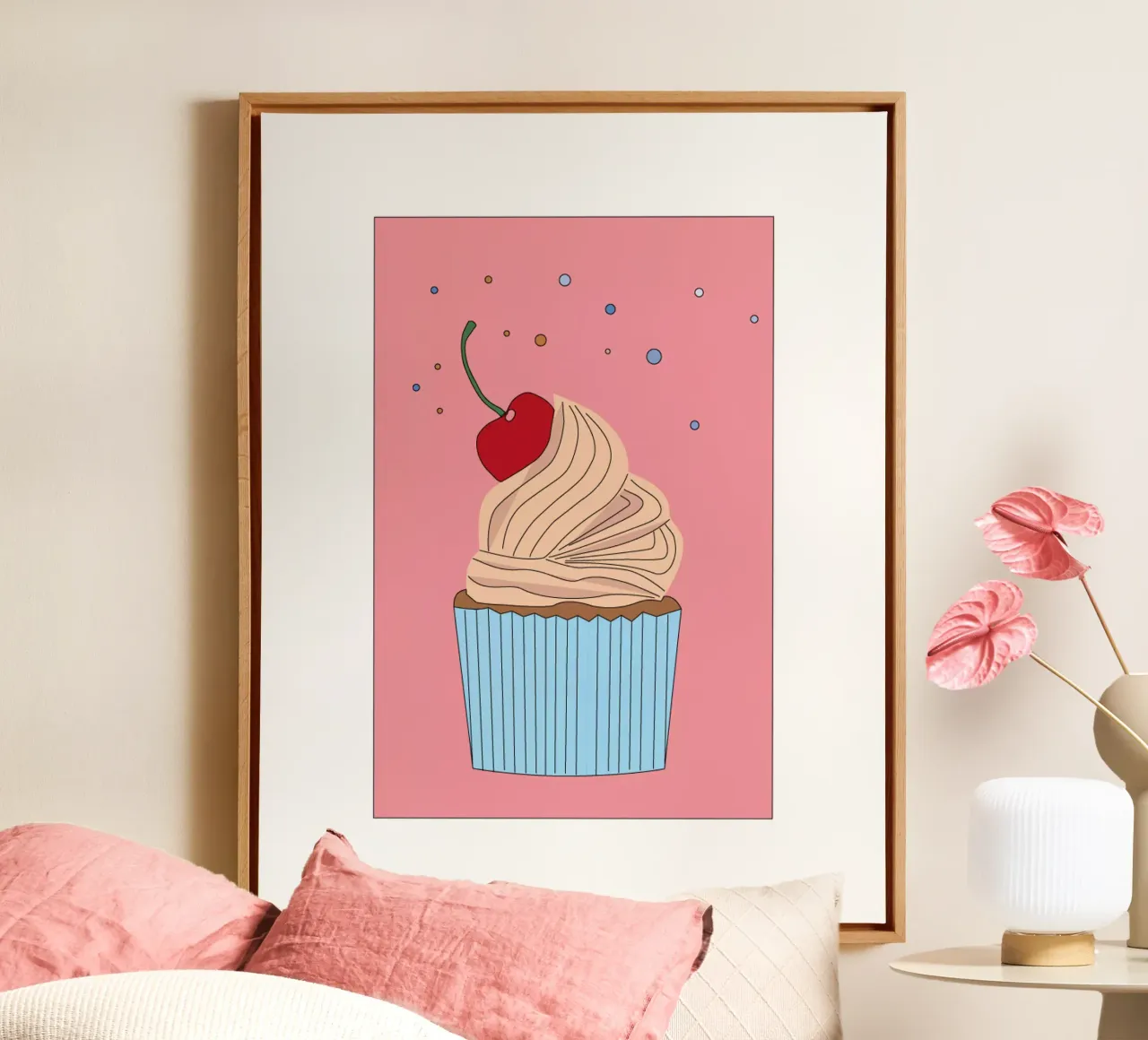 Muffin alla ciliegia tela con Cornice a cassetta da SunflowerDE