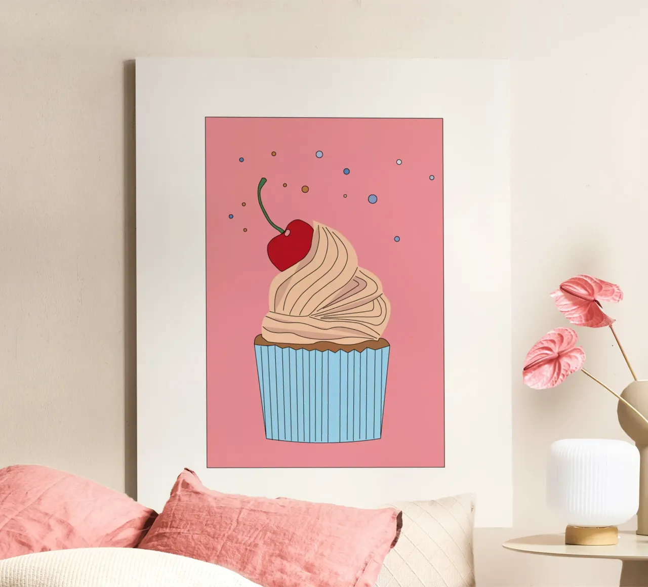 Muffin alla ciliegia tela con Cornice a cassetta da SunflowerDE