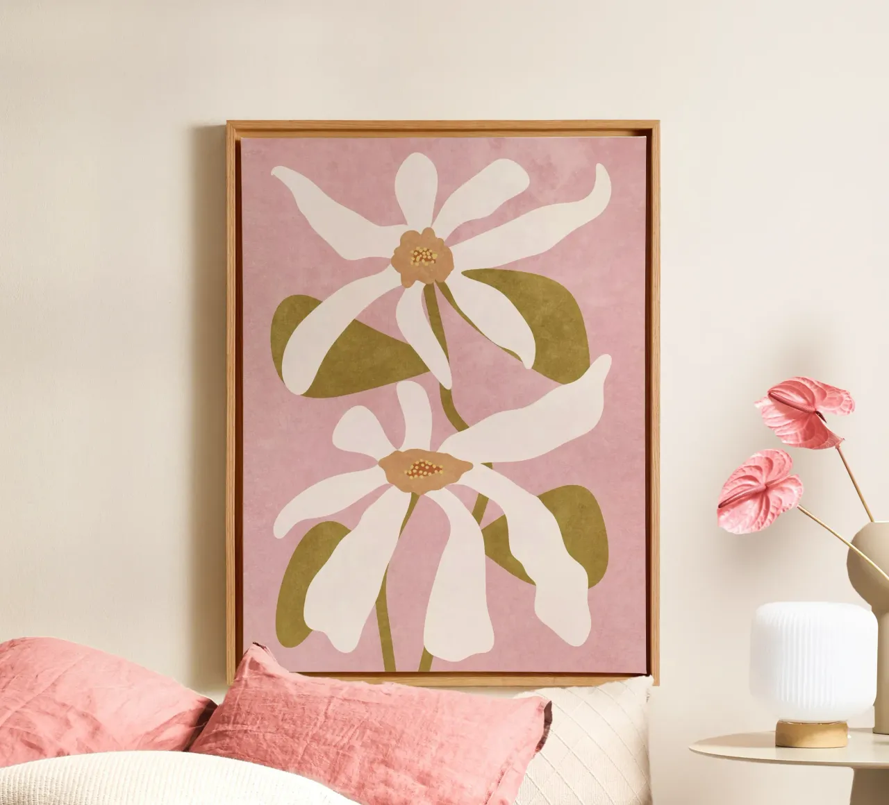 Abstract Flowers tela con Cornice a cassetta da Illustration Raissa Oltmanns