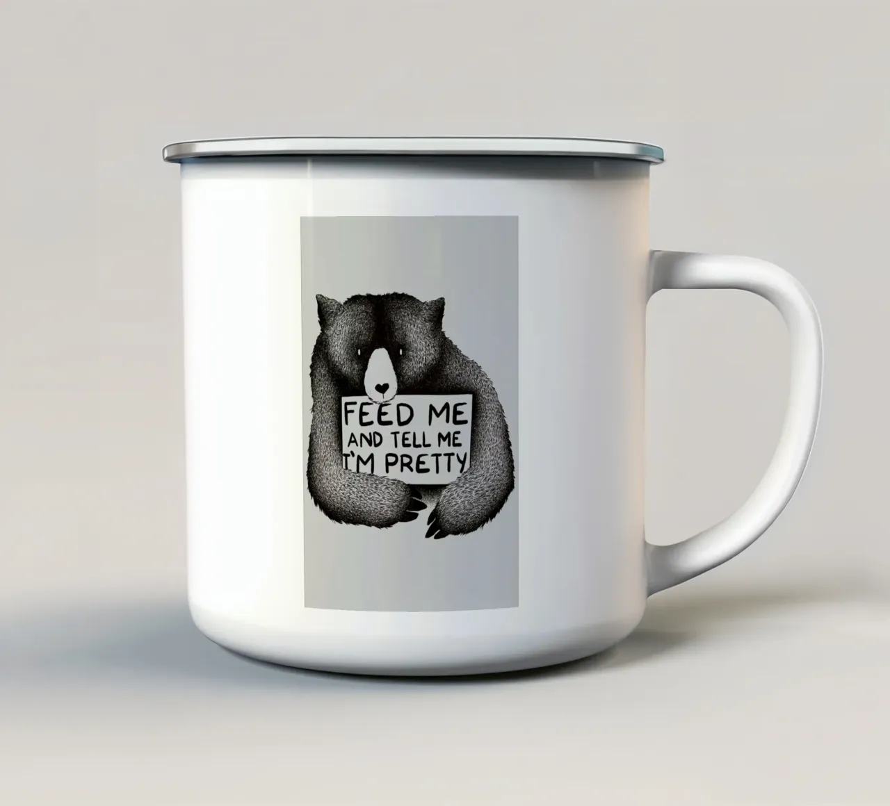 Feed Me tazza in smalto da Tobe Fonseca