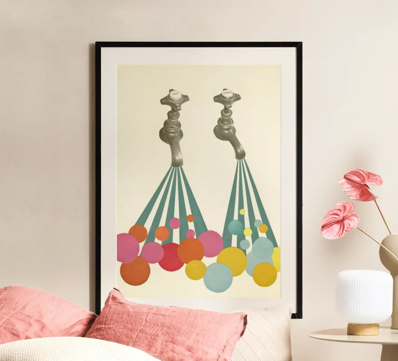 Saponi poster con telaio in legno da Cassia Beck Collage