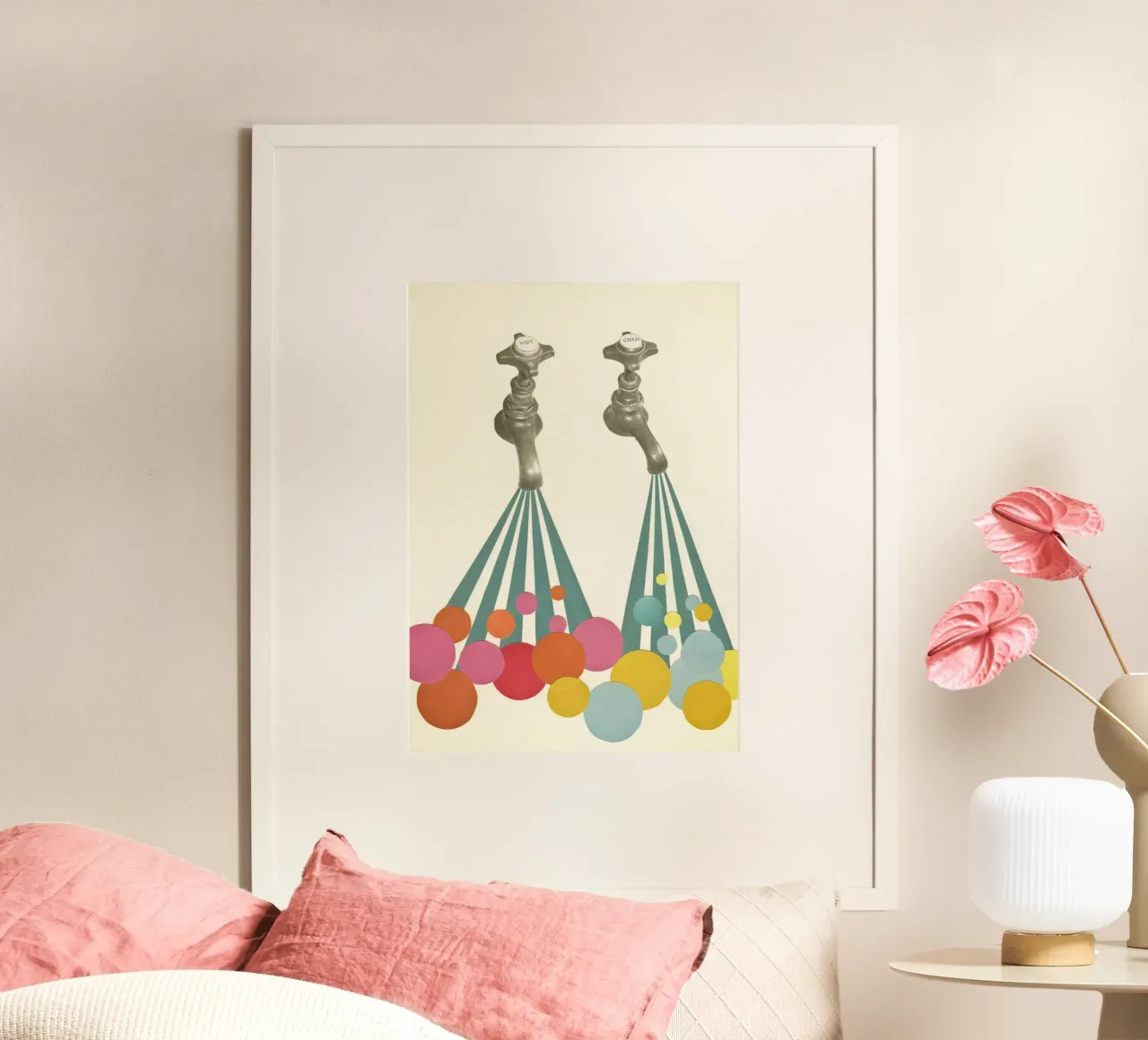 Saponi poster con telaio in legno da Cassia Beck Collage