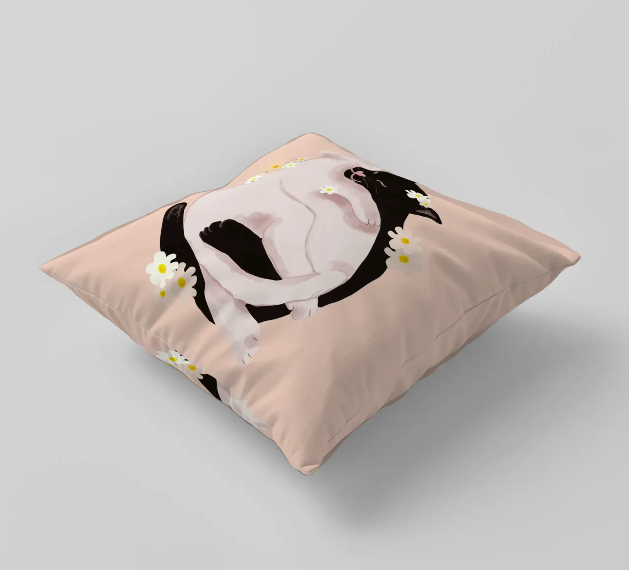 Cuddling Cats cuscino da Illustration Raissa Oltmanns