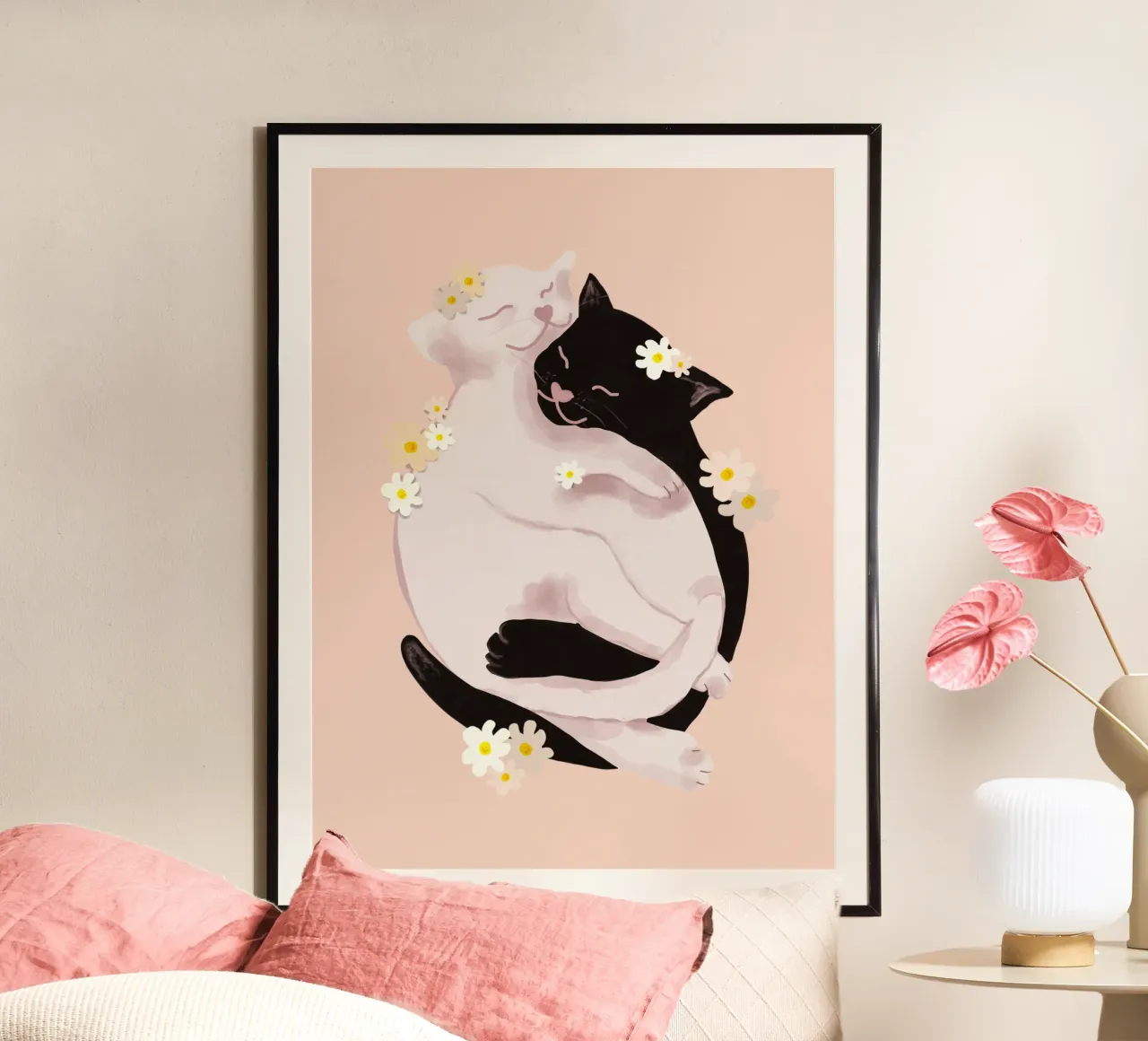 Cuddling Cats carta hahnemühle da Illustration Raissa Oltmanns
