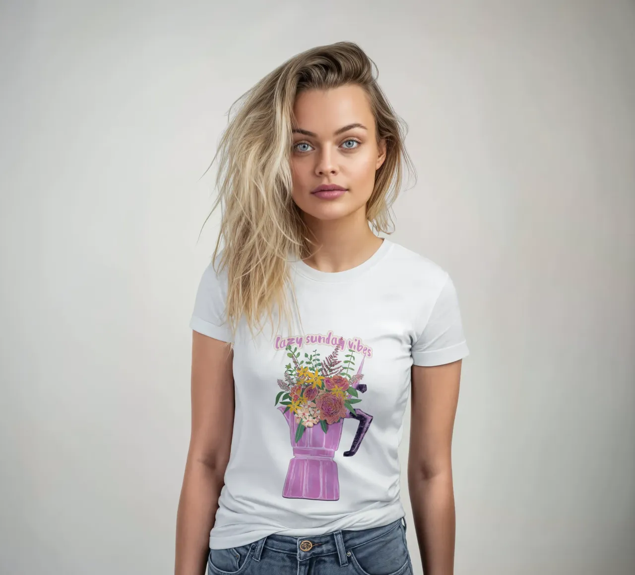 Lazy Sunday Vibes t-shirt da donna da Illustration Raissa Oltmanns