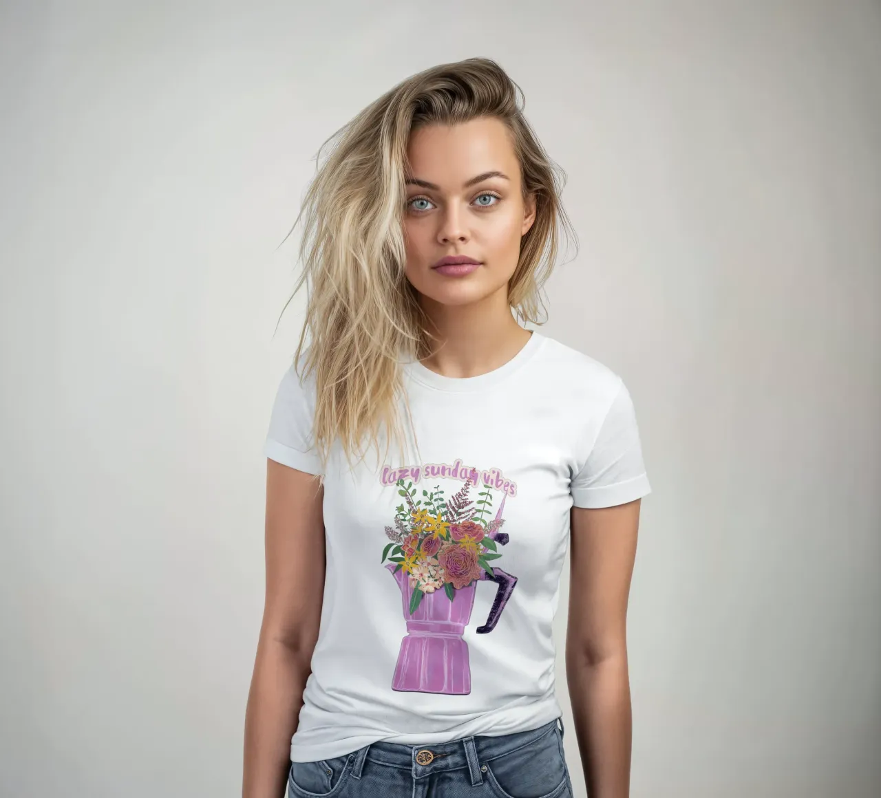 Lazy Sunday Vibes t-shirt da donna da Illustration Raissa Oltmanns