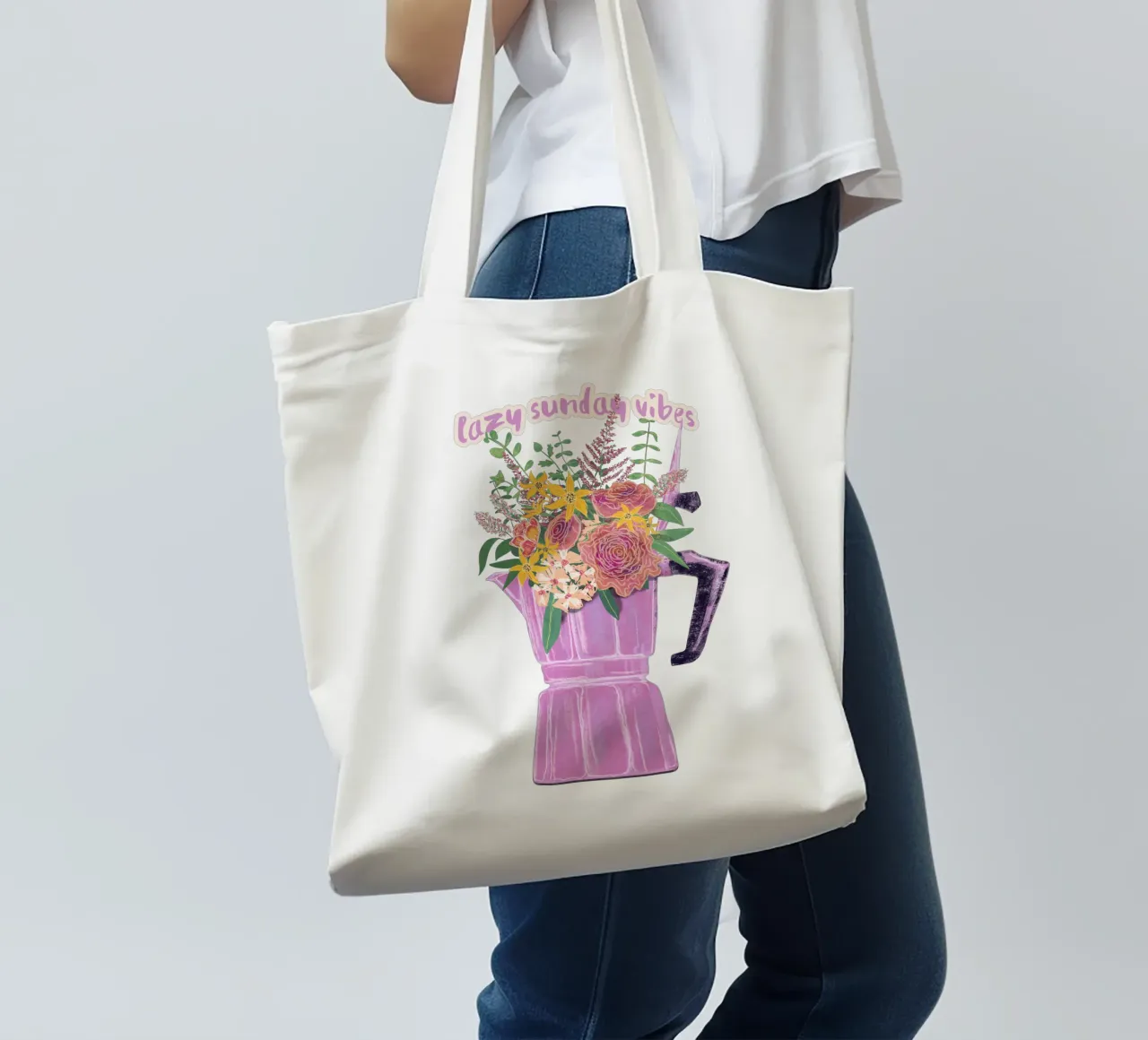 Lazy Sunday Vibes borsa in juta da Illustration Raissa Oltmanns