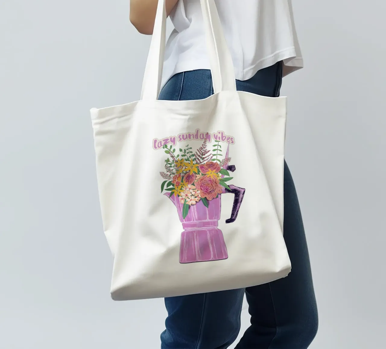 Lazy Sunday Vibes borsa in juta da Illustration Raissa Oltmanns
