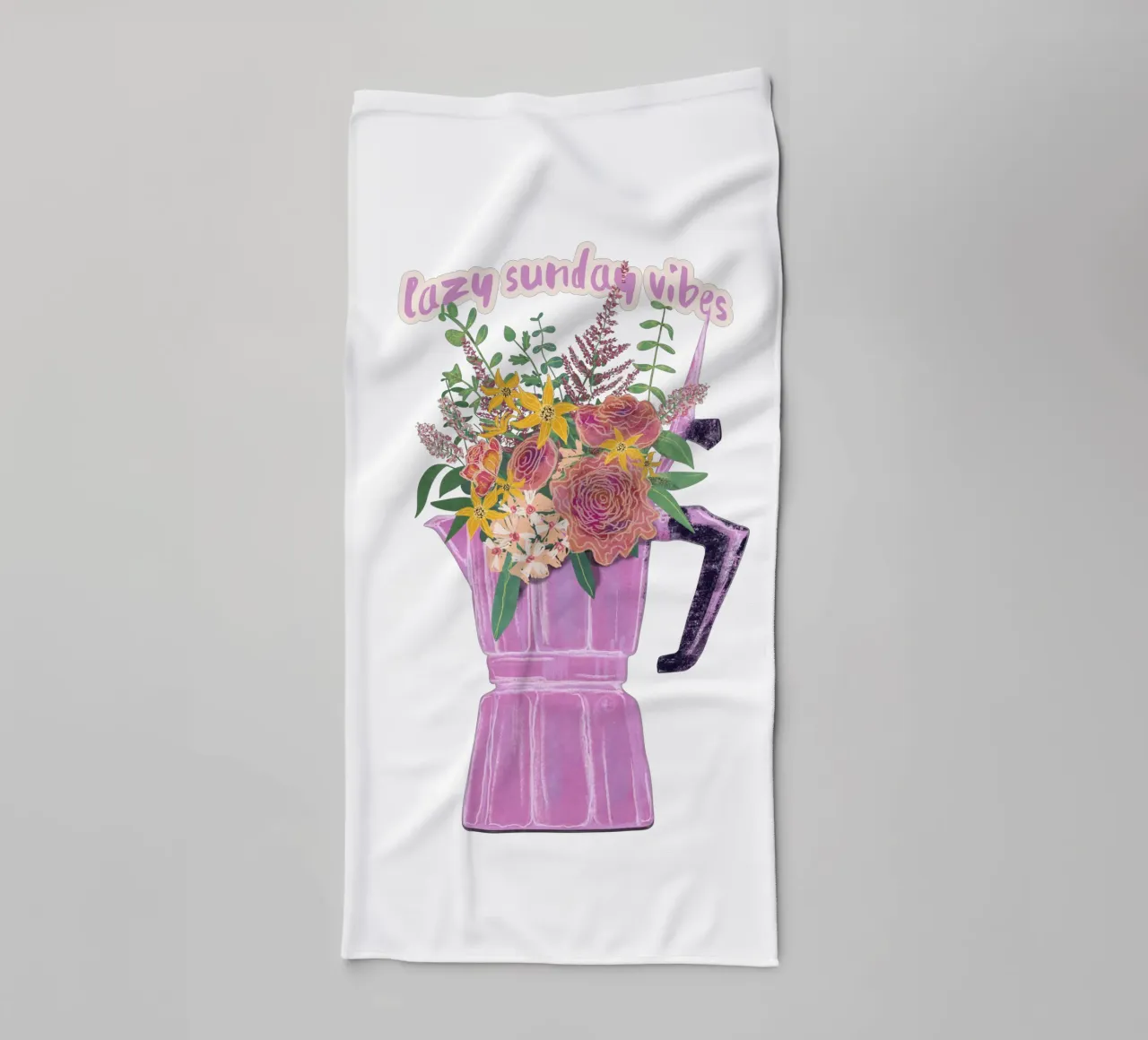 Lazy Sunday Vibes towel by Illustration Raissa Oltmanns