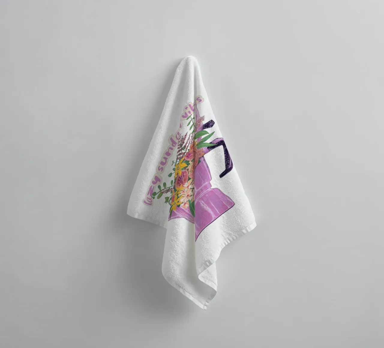 Lazy Sunday Vibes towel by Illustration Raissa Oltmanns