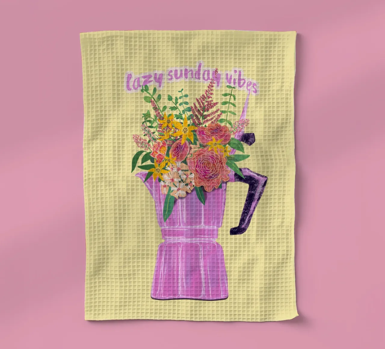 Lazy Sunday Vibes Geschirrtuch von Illustration Raissa Oltmanns