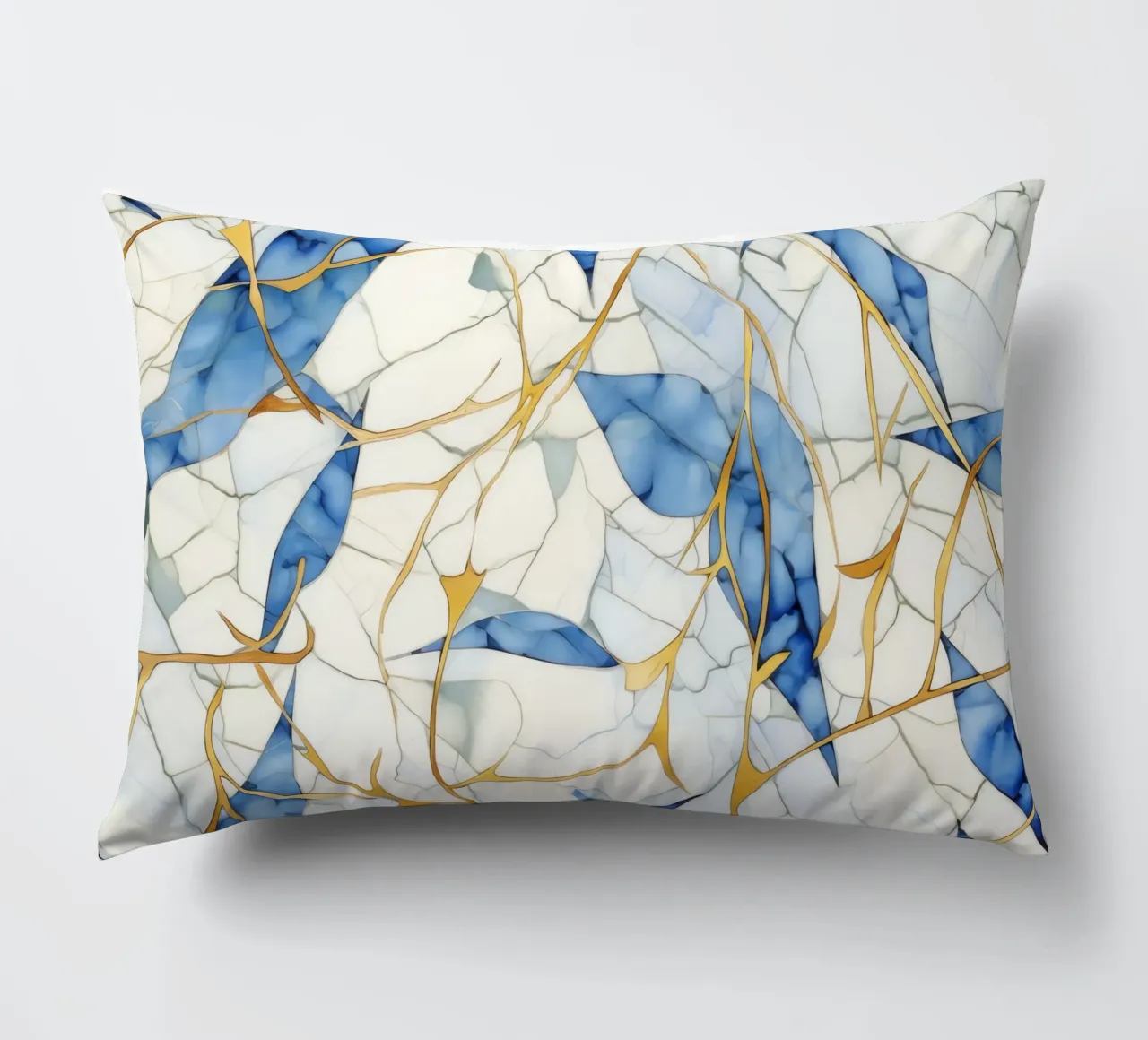 Art Kintsugi Blanc Bleu et Or cuscino da Théïa's Fantasia World