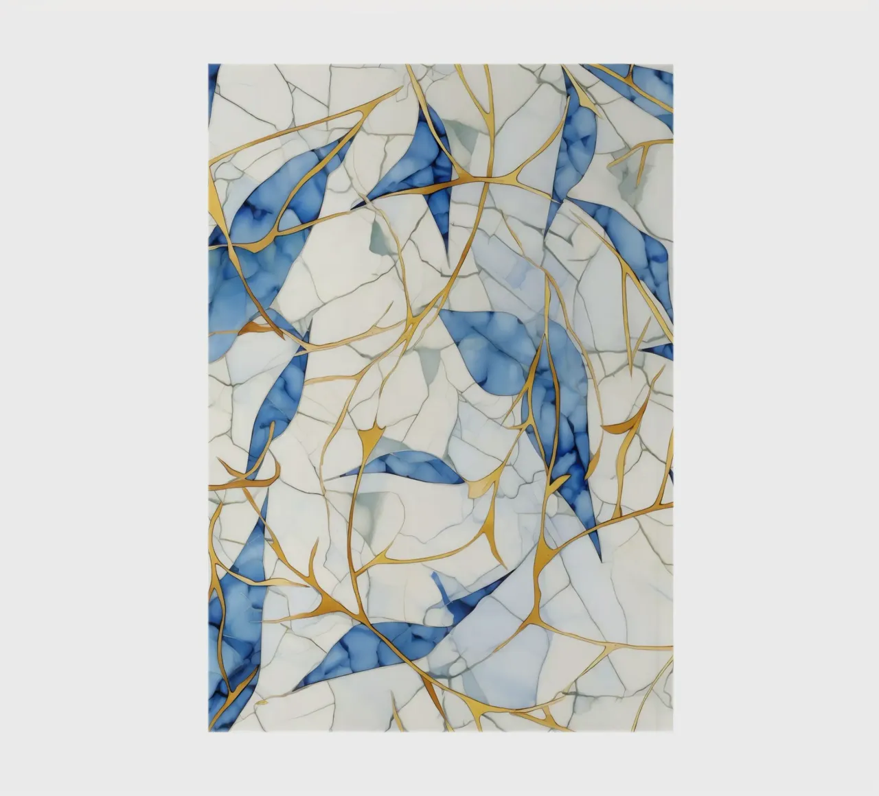 Art Kintsugi Blanc Bleu et Or notebook by Théïa's Fantasia World