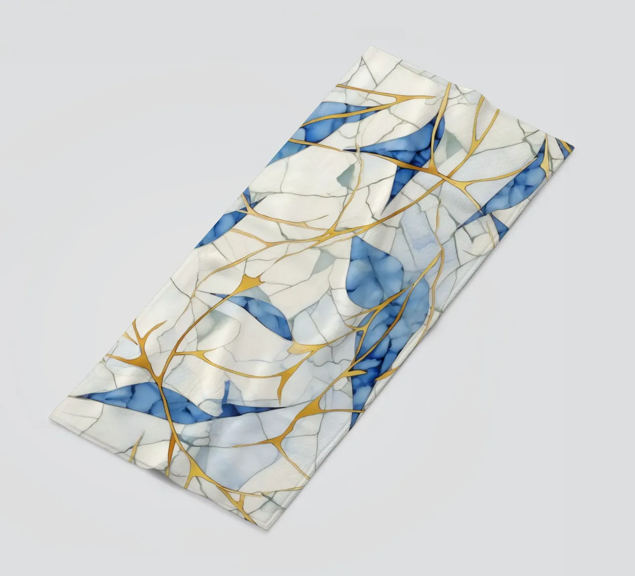 Art Kintsugi Blanc Bleu et Or telo mare da Théïa's Fantasia World