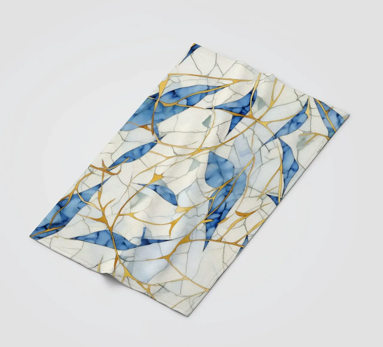 Art Kintsugi Blanc Bleu et Or coperta in pile da Théïa's Fantasia World