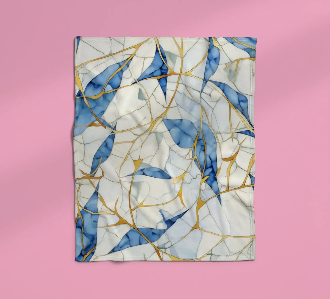 Art Kintsugi Blanc Bleu et Or coperta in pile da Théïa's Fantasia World