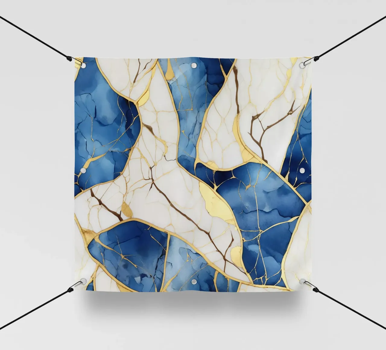 Art Kintsugi Blanc Bleu et Or telo in pvc da Théïa's Fantasia World