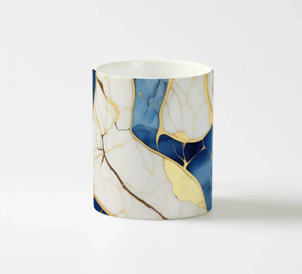 Art Kintsugi Blanc Bleu et Or tazza in ceramica da Théïa's Fantasia World