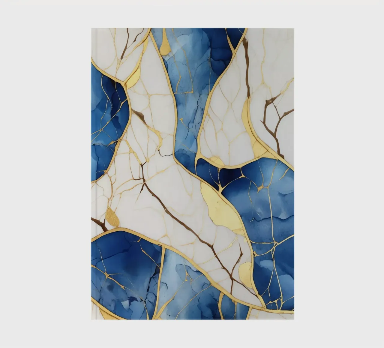 Art Kintsugi Blanc Bleu et Or notebook by Théïa's Fantasia World