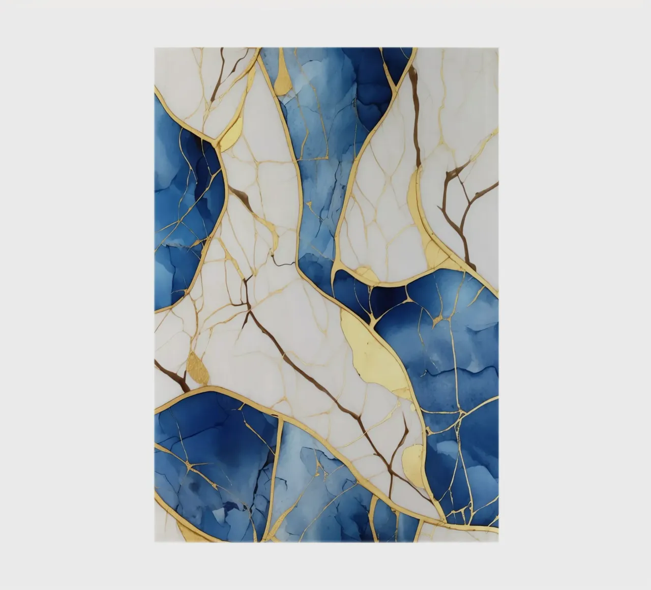 Art Kintsugi Blanc Bleu et Or notebook by Théïa's Fantasia World