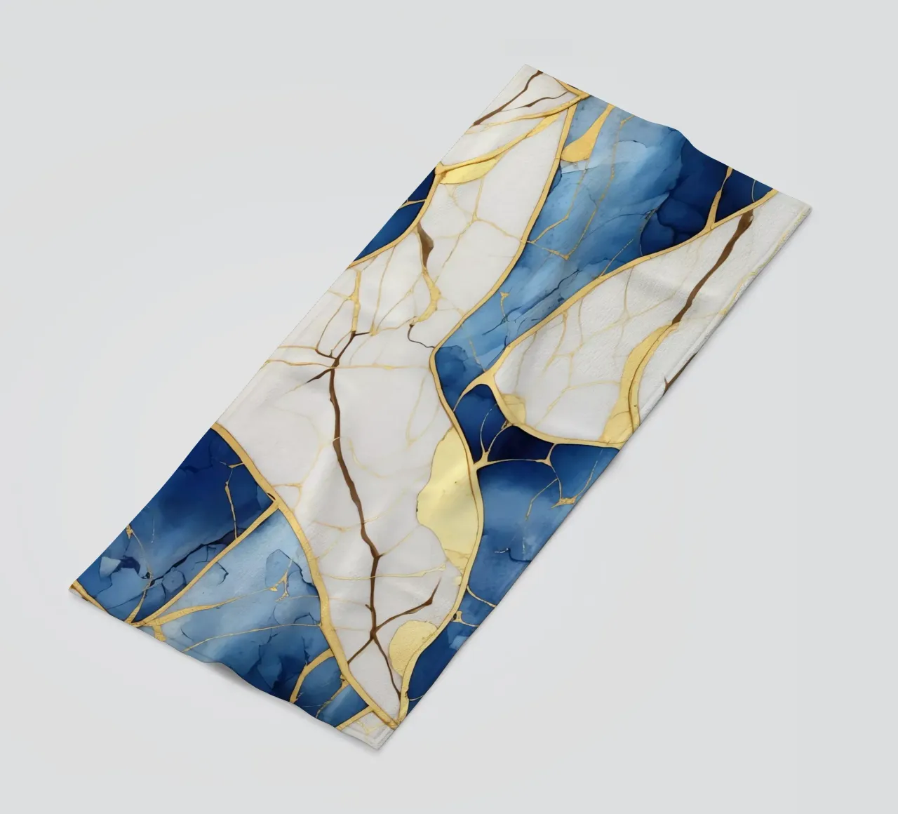 Art Kintsugi Blanc Bleu et Or telo mare da Théïa's Fantasia World