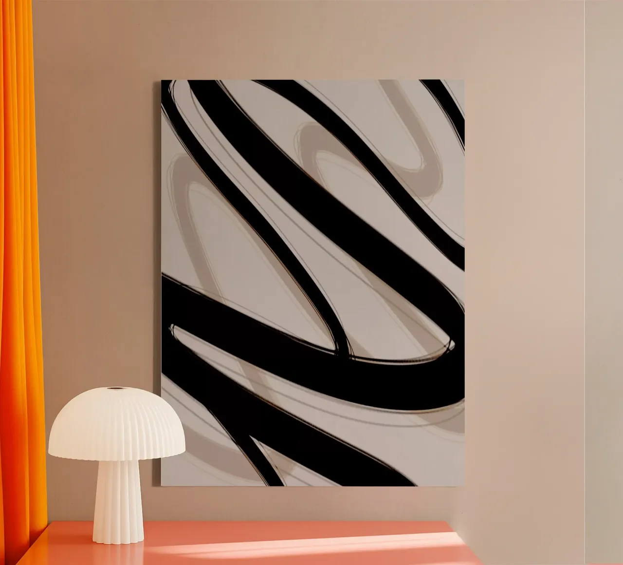 Strokes 6 | Minimal Black & Neutral Abstract tela con Cornice a cassetta da sabidussi