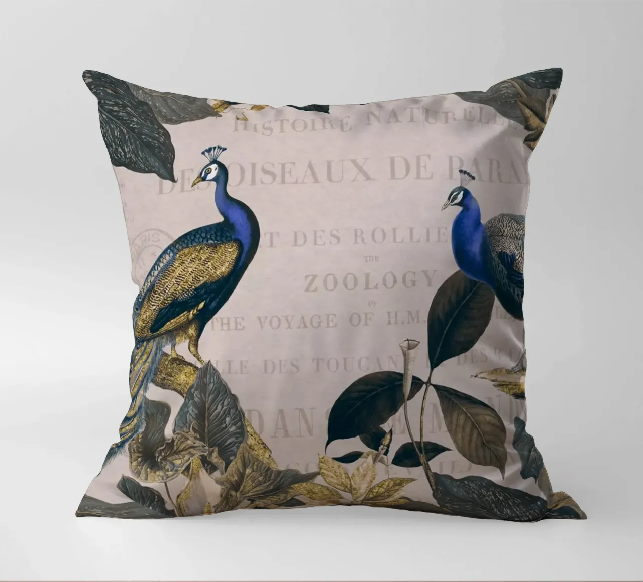 Pavone botanico vintage Reverie cuscino da Andrea Haase Vintage World