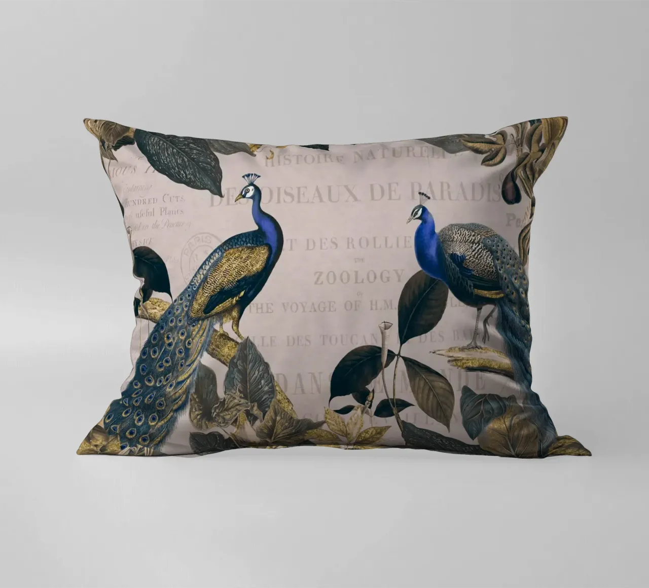 Pavone botanico vintage Reverie cuscino da Andrea Haase Vintage World