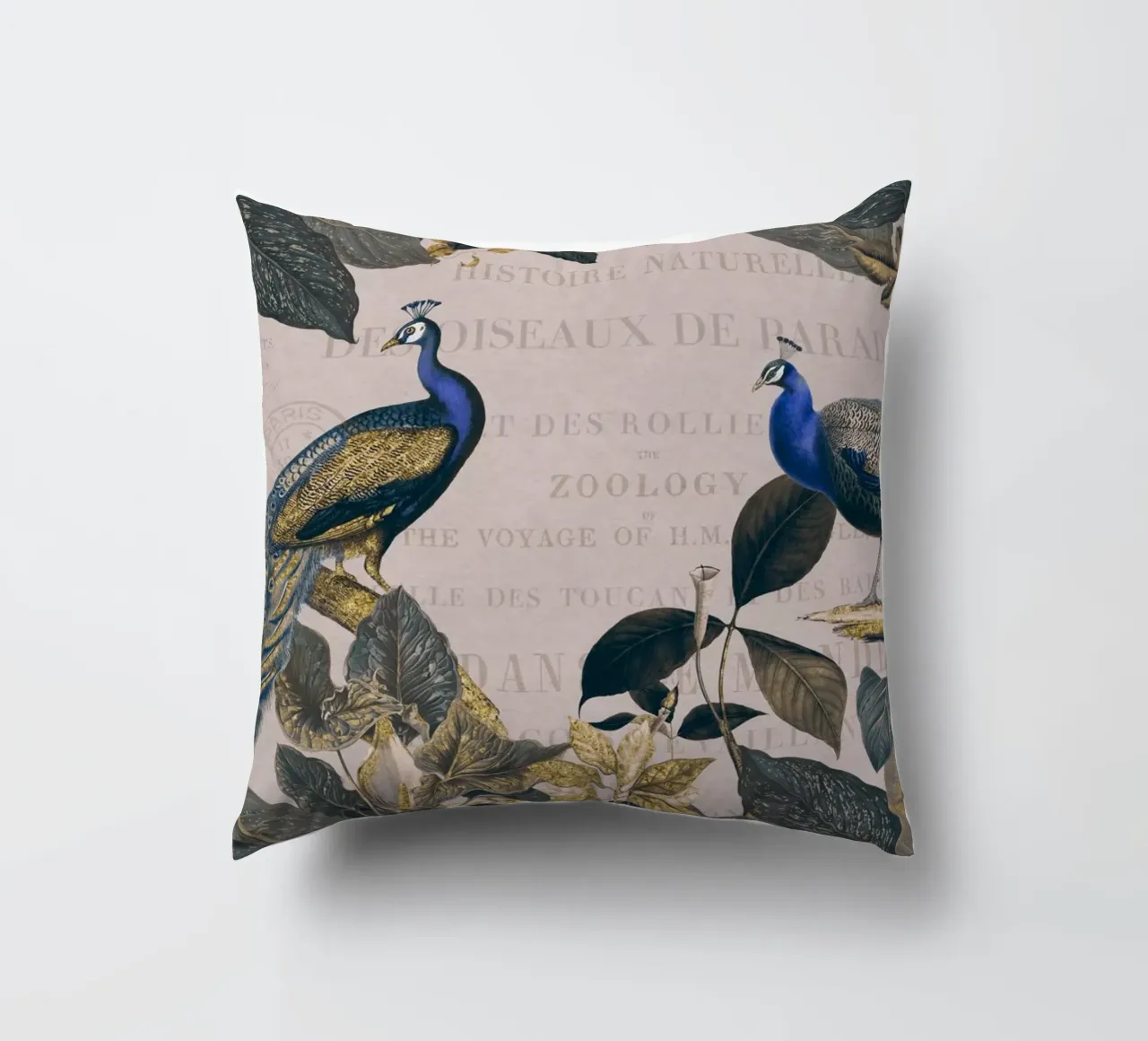 Pavone botanico vintage Reverie cuscino da Andrea Haase Vintage World