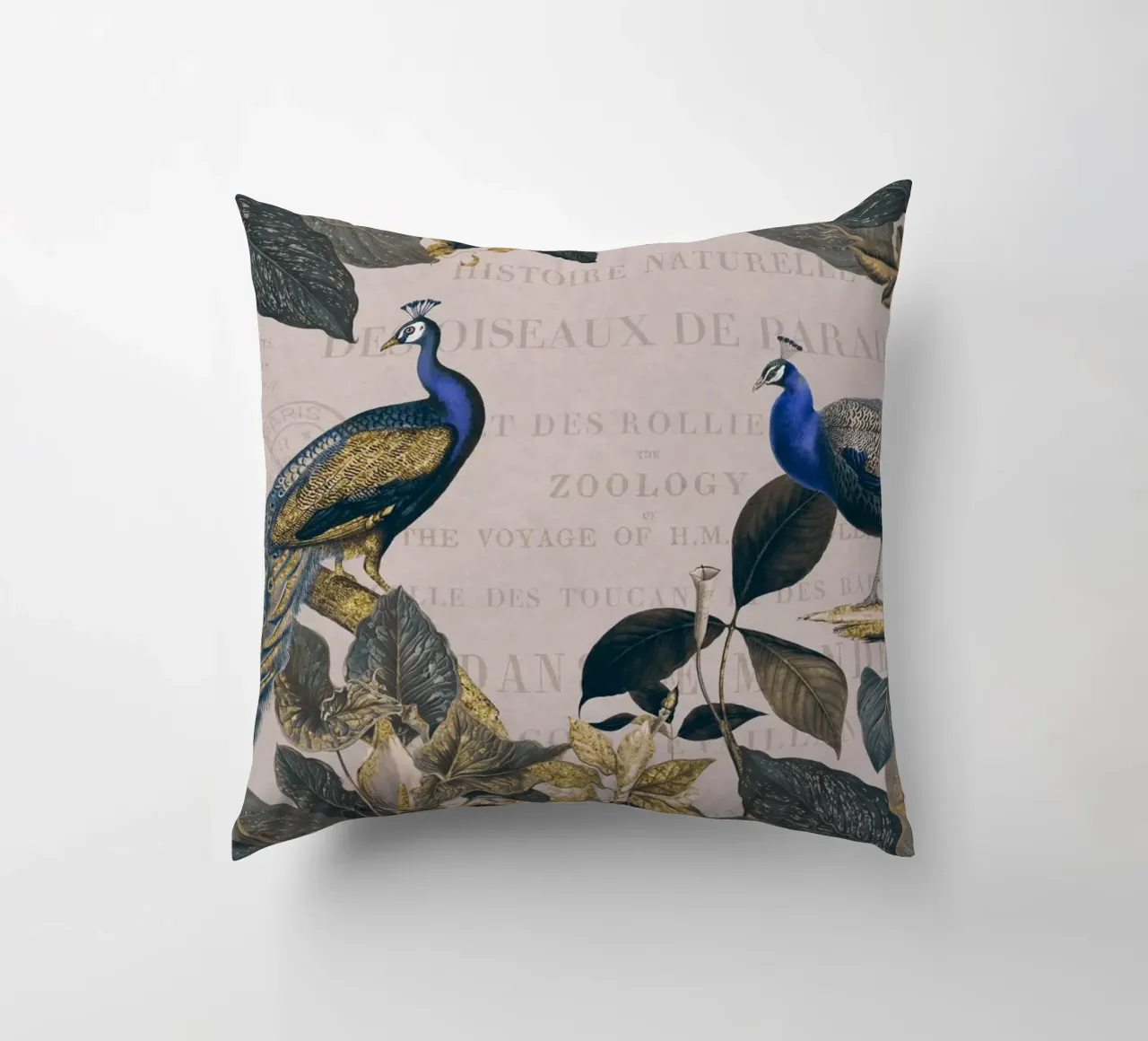 Pavone botanico vintage Reverie cuscino da Andrea Haase Vintage World