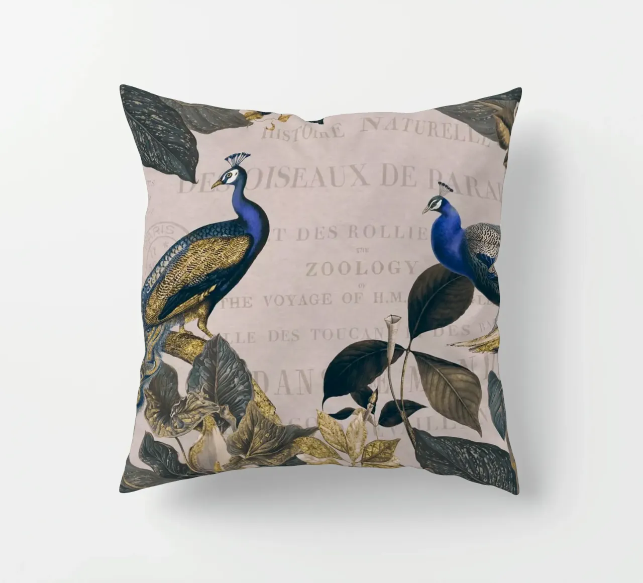 Pavone botanico vintage Reverie cuscino da Andrea Haase Vintage World
