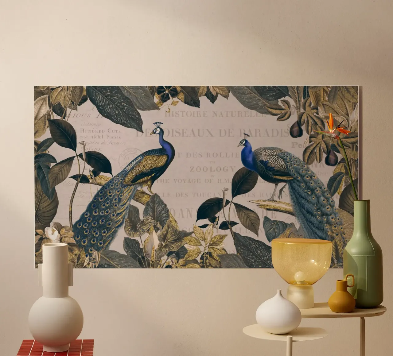 Pavone botanico vintage Reverie plexiglass da Andrea Haase Vintage World