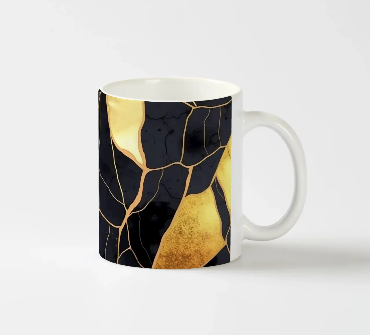 Art Kintsugi Noir et Or tazza in ceramica da Théïa's Fantasia World