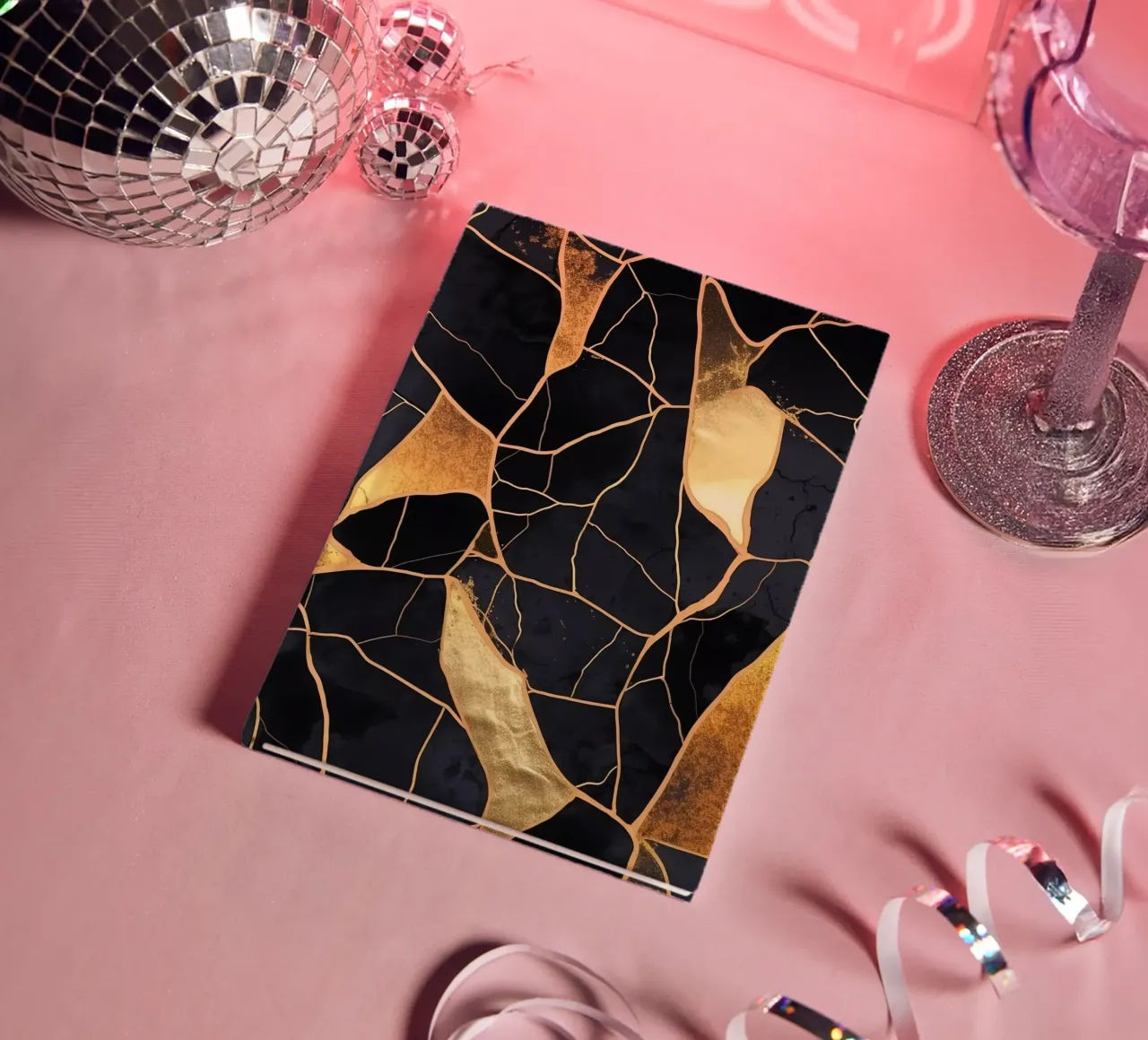 Art Kintsugi Noir et Or notebook by Théïa's Fantasia World