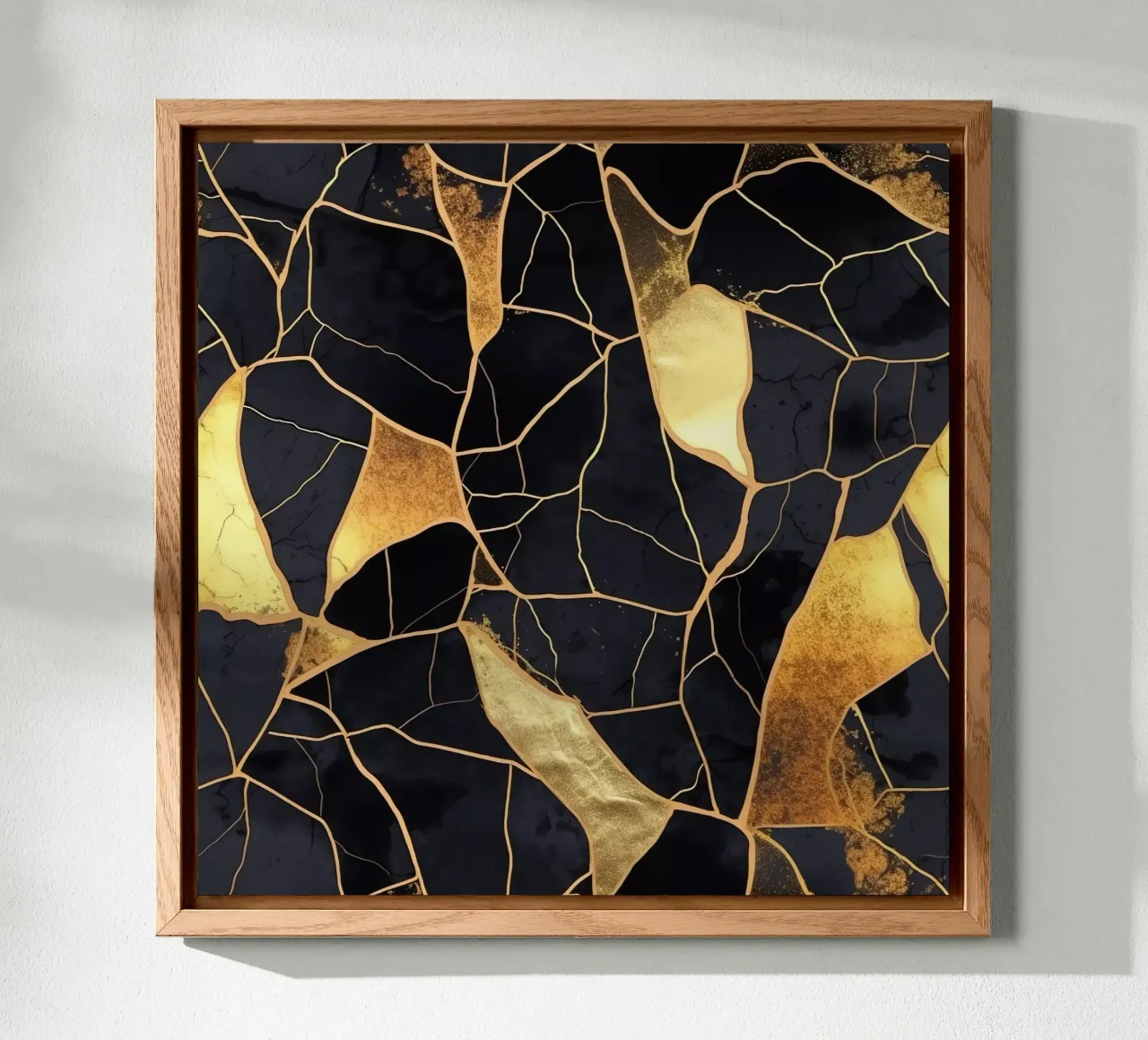Art Kintsugi Noir et Or alluminio dibond da Théïa's Fantasia World