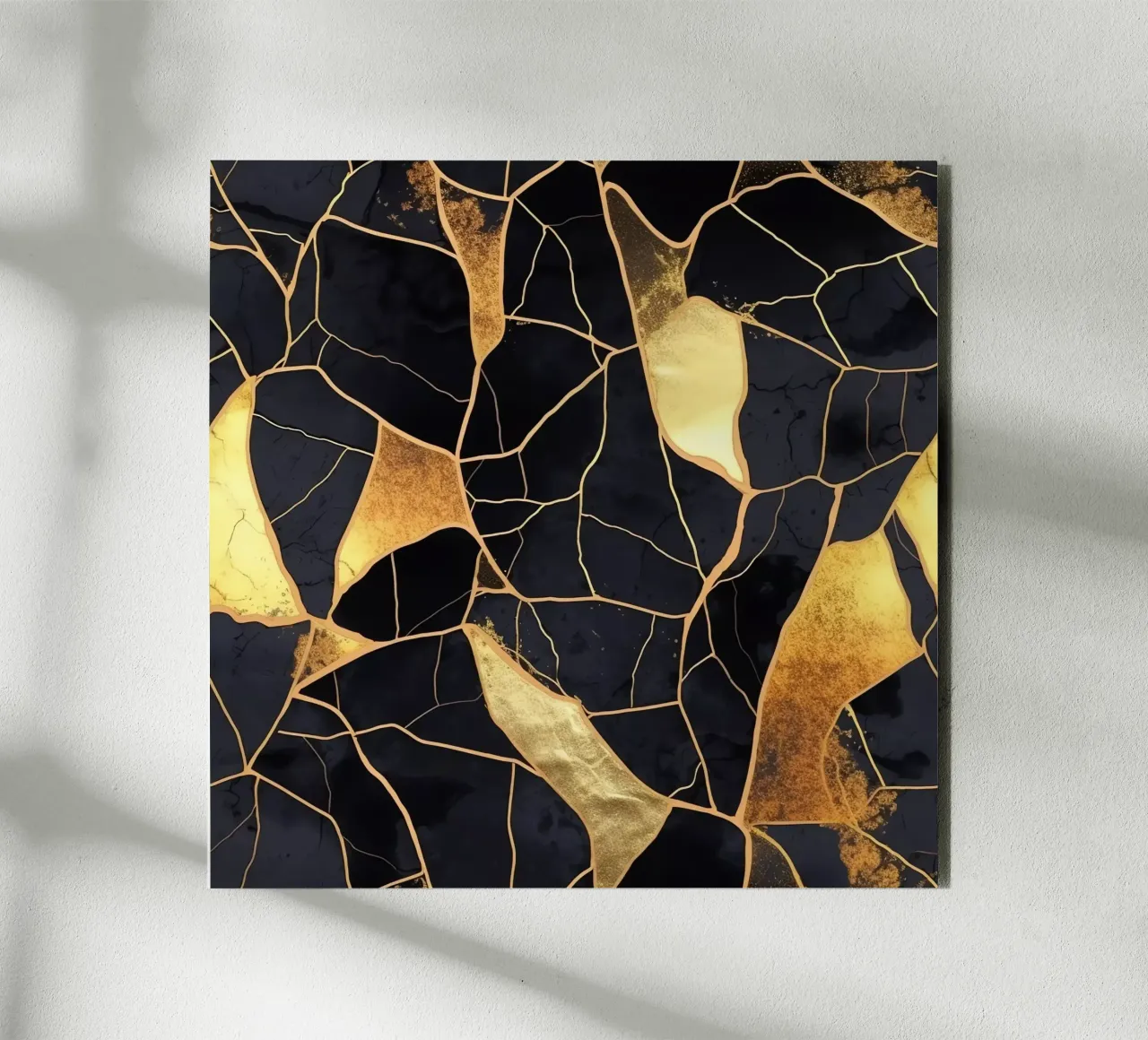 Art Kintsugi Noir et Or alluminio dibond da Théïa's Fantasia World